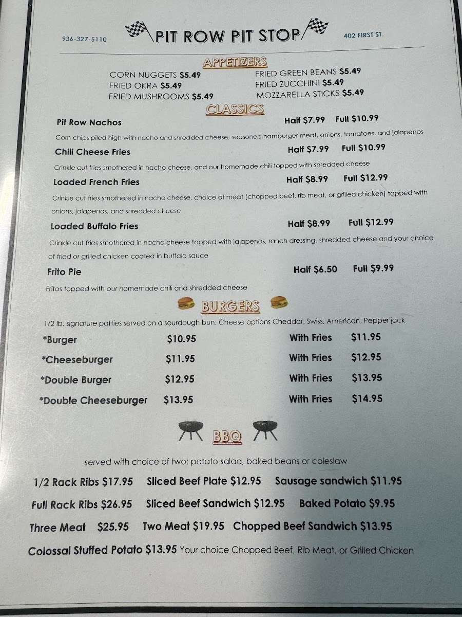 Pit Row Pit Stop Menu - Image 2